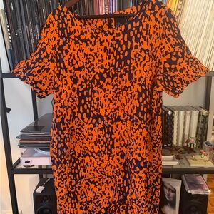 ASOS Curve Orange and Blue Print Dress US 16